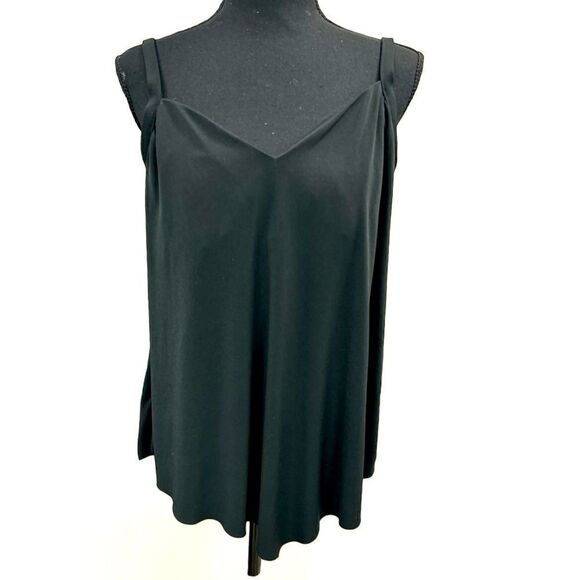 Black with gold accents Tankini top with adjustable straps- 16 DD - Picture 1 of 7